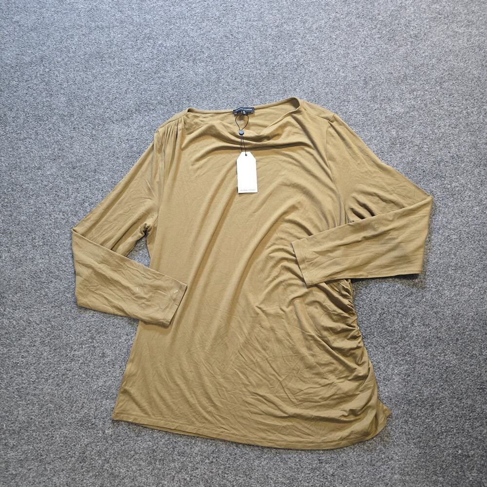 Universal Standard Top Womens Medium Green Ruched Long Sleeve Capsule Casual